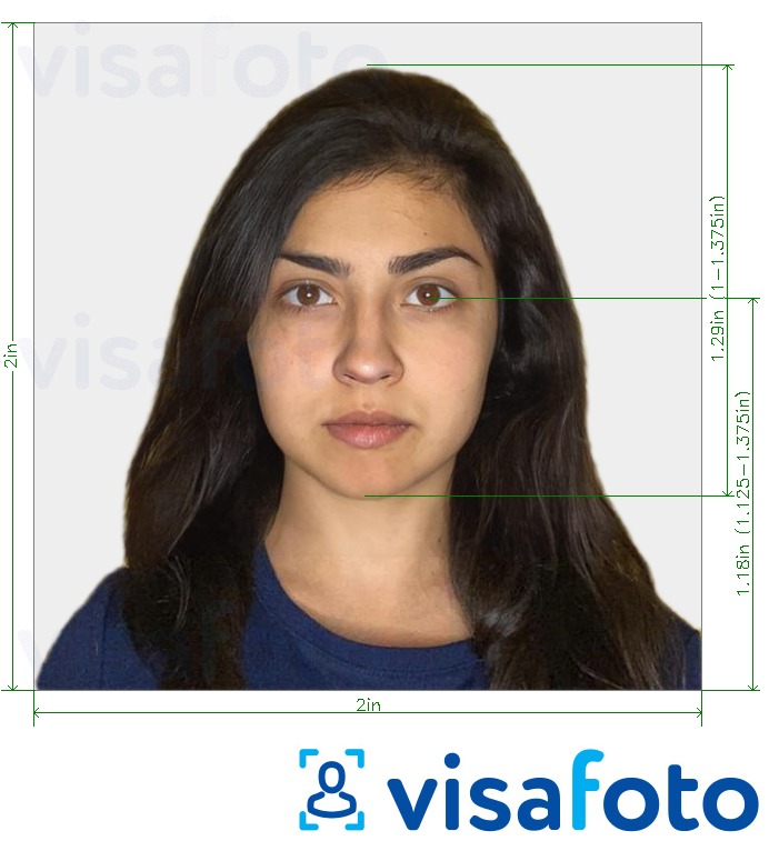 نمونه ی یک عکس برای پاسپورت هند برای برنامه BLS آمریکا (2x2 
