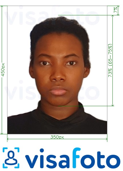 نمونه ی یک عکس برای ویزای آنلاین نیجریه 200-450 پیکسل با مشخصات دقیق