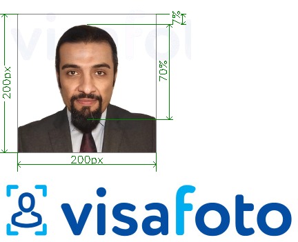 نمونه ی یک عکس برای ویزای حج عربستان 200x200 پیکسل با مشخصات دقیق