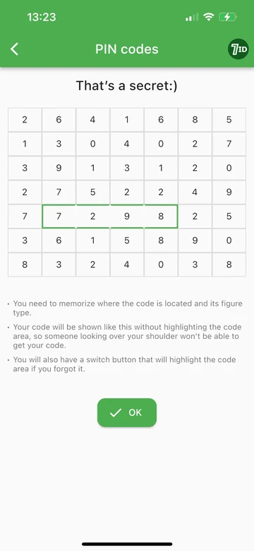 7ID: Рамзҳои PIN-и худро дар як барнома бехатар нигоҳ доред