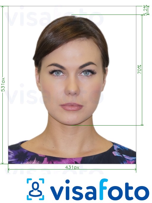 نمونه ی یک عکس برای برزیل گذرنامه آنلاین 431x531 پیکسل با مشخصات دقیق