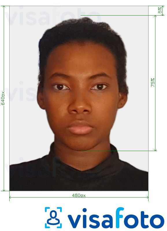 نمونه ی یک عکس برای گذرنامه باهاما 480x640 پیکسل با مشخصات دقیق