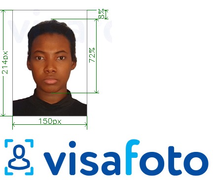 نمونه ی یک عکس برای ویزای الکترونیکی گینه Conakry برای paf.gov.gn با مشخصات دقیق