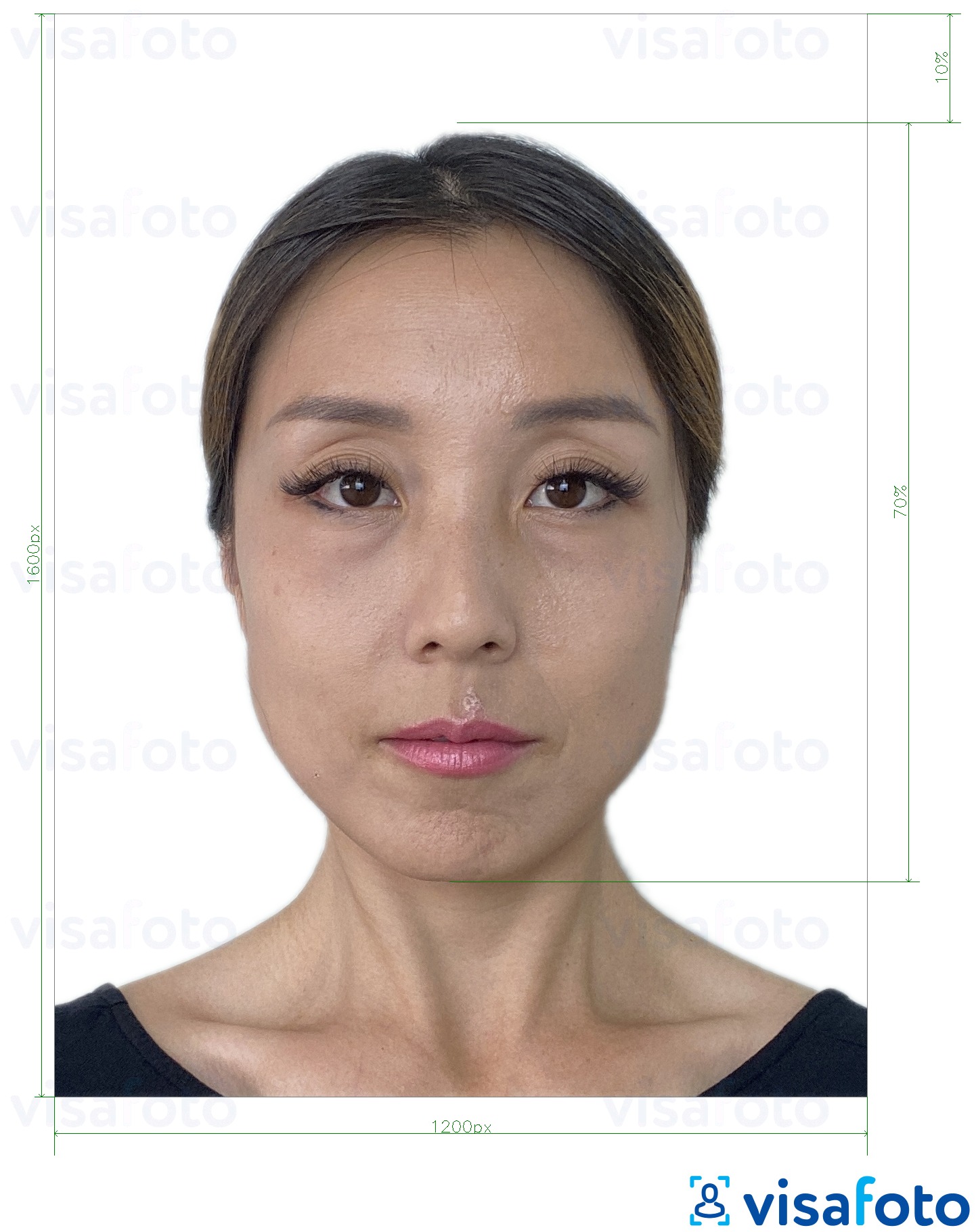 نمونه ی یک عکس برای هنگ کنگ آنلاین گذرنامه الکترونیکی 1200x1600 پیکسل با مشخصات دقیق