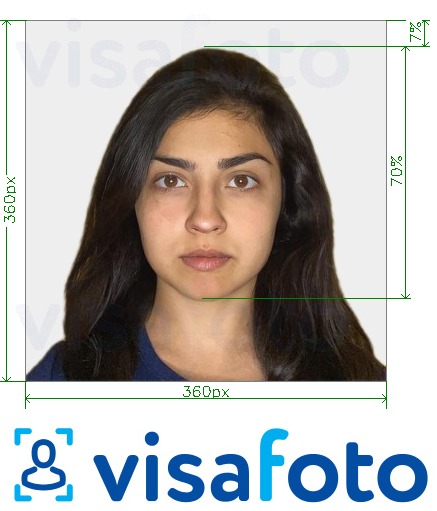 نمونه ی یک عکس برای پاسپورت هند OCI 360x360 - 900x900 پیکسل با مشخصات دقیق