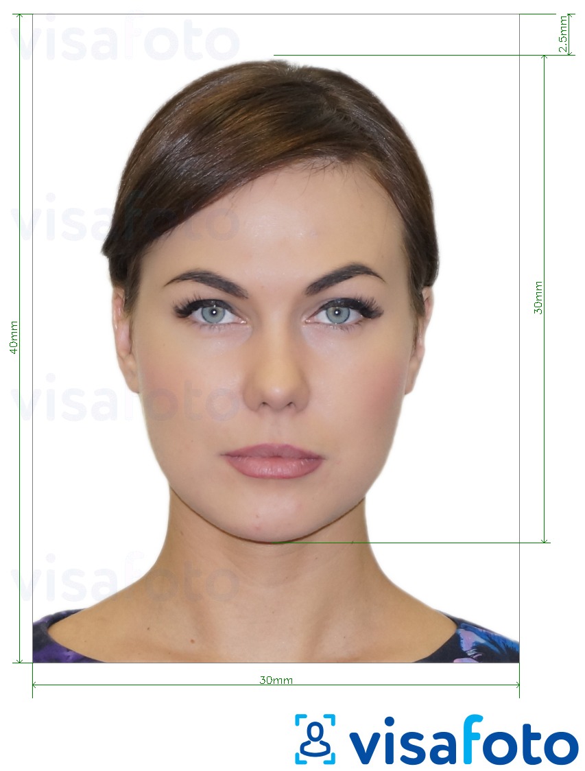 نمونه ی یک عکس برای گذرنامه مالت 40x30 میلیمتر (4x3 سانتیمتر) با مشخصات دقیق