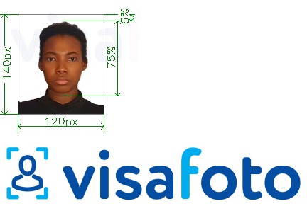 نمونه ی یک عکس برای پاسپورت نیجریه 120x140 پیکسل با مشخصات دقیق