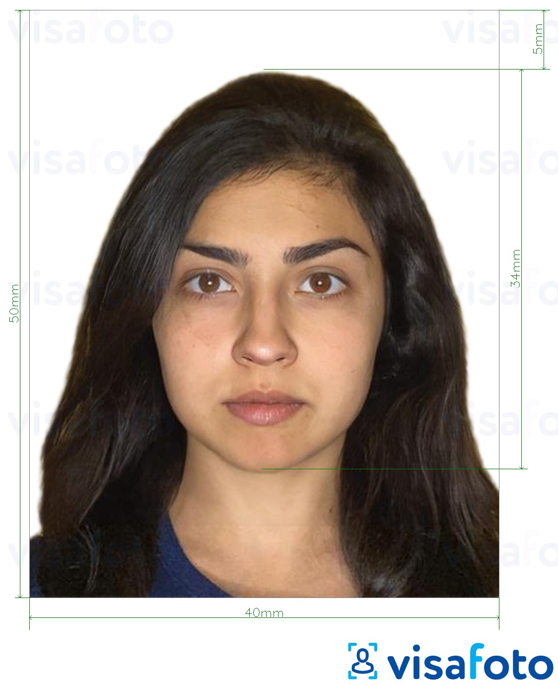 نمونه ی یک عکس برای پاسپورت نیکاراگوئه 4x5 سانتی متر با مشخصات دقیق