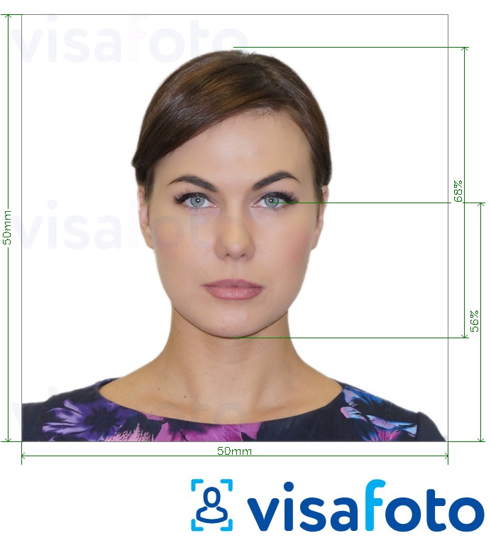 نمونه ی یک عکس برای گذرنامه صربستان 50x50 میلی متر با مشخصات دقیق