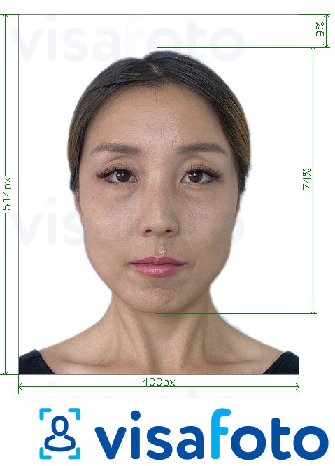 نمونه ی یک عکس برای گذرنامه سنگاپور آنلاین 400x514 px با مشخصات دقیق