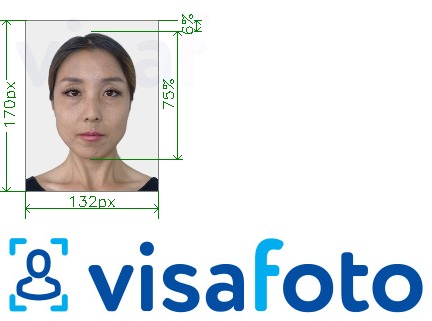 نمونه ی یک عکس برای تایلند visa 132x170 پیکسل با مشخصات دقیق
